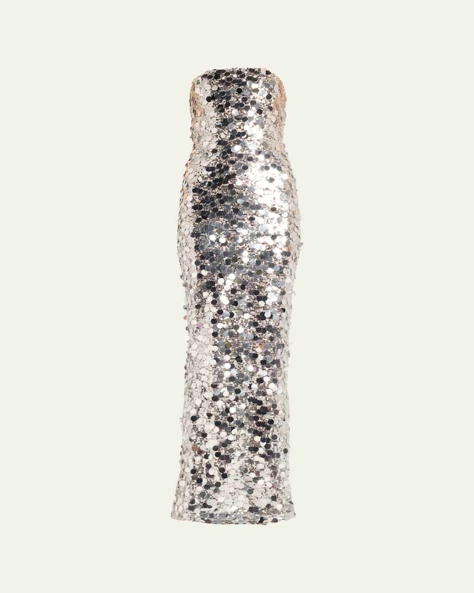 Farah Strapless Sequin Column Gown